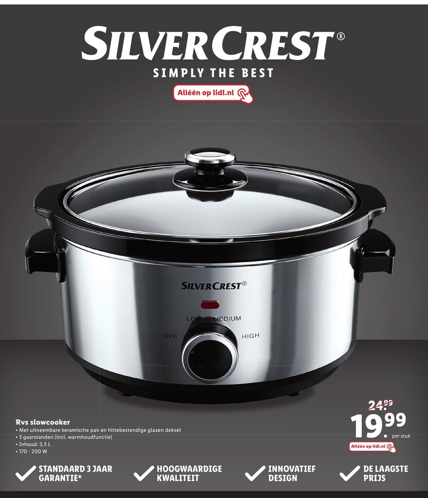 SILVERCREST Rvs slowcooker aanbieding bij Lidl