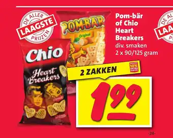 Nettorama Pom-bär of Chio Heart Breakers div. smaken 2 x 90/125 gram aanbieding