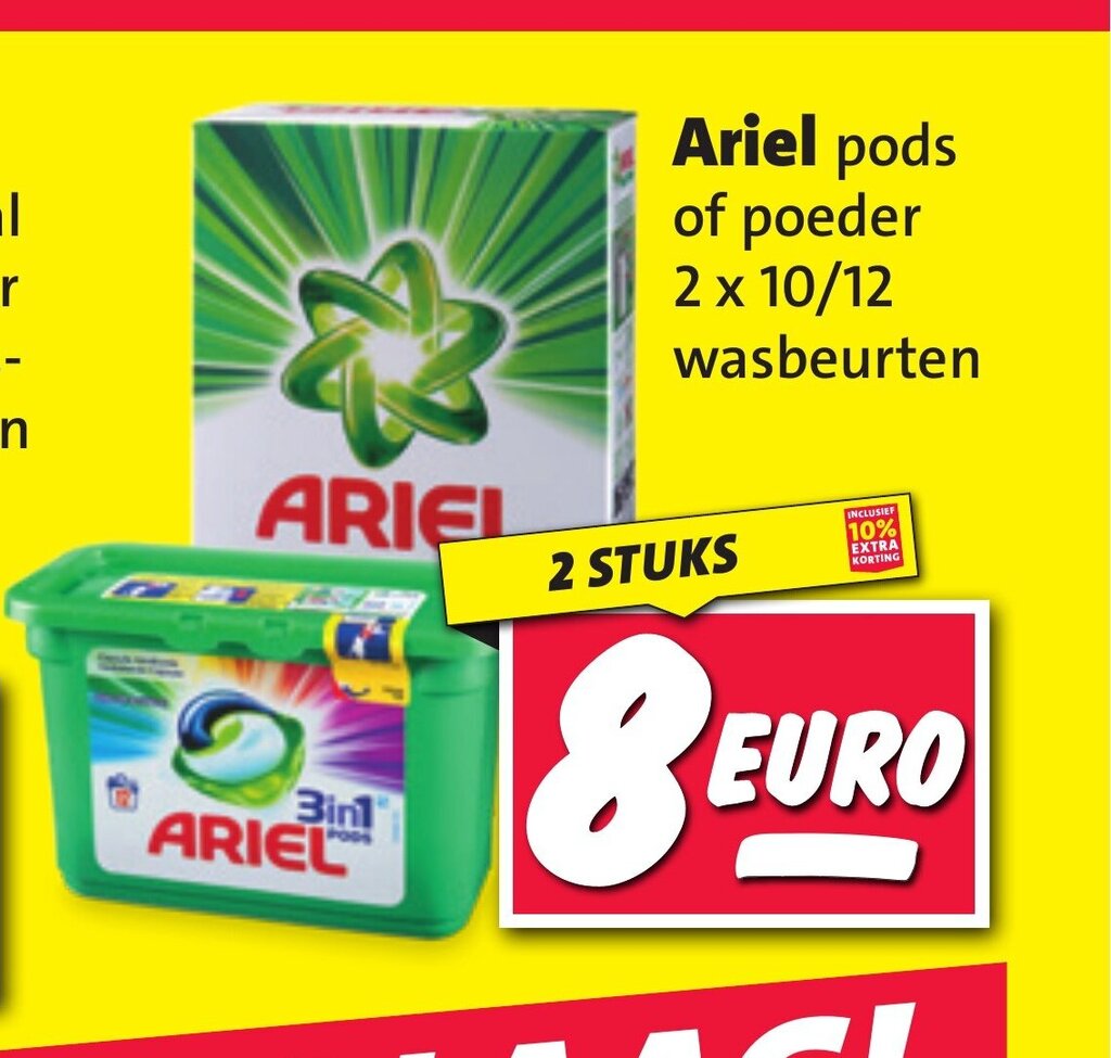 Ariel original of color 26 wasbeurten aanbieding bij Nettorama