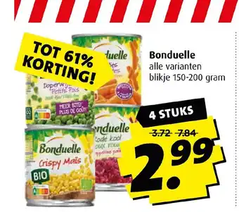 Boni Bonduelle alle varianten blikje 150-200 gram aanbieding