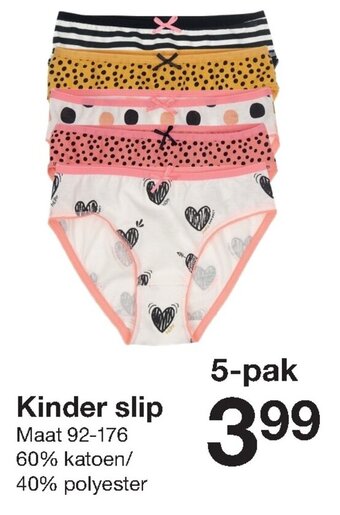 Zeeman Kinder slip 92-106 5-pak aanbieding