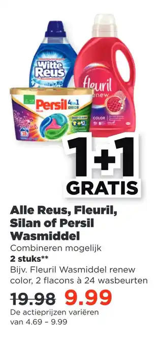 PLUS Alle reus, fleuril, silan of persil wasmiddel aanbieding