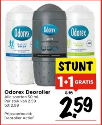 Vomar Voordeelmarkt Odorex Deoroller aanbieding