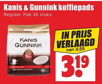 Dirk Kanis & gunnink koffiepads aanbieding