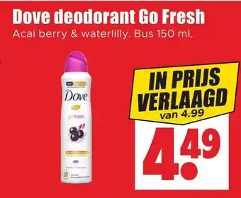 Dirk Dove deodorant go fresh aanbieding