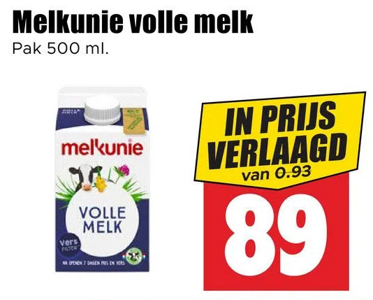 Dirk Melkunie volle melk aanbieding