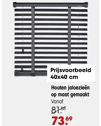 Kwantum Houten jaloezieën op maat gemaakt 50x40CM aanbieding