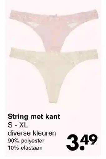 Wibra String met kant S-XL aanbieding