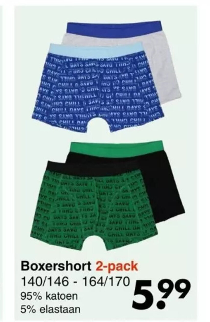 Wibra Boxershort 2-pack aanbieding