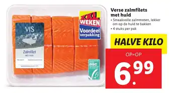 Lidl Verse zalmfilets met huid aanbieding