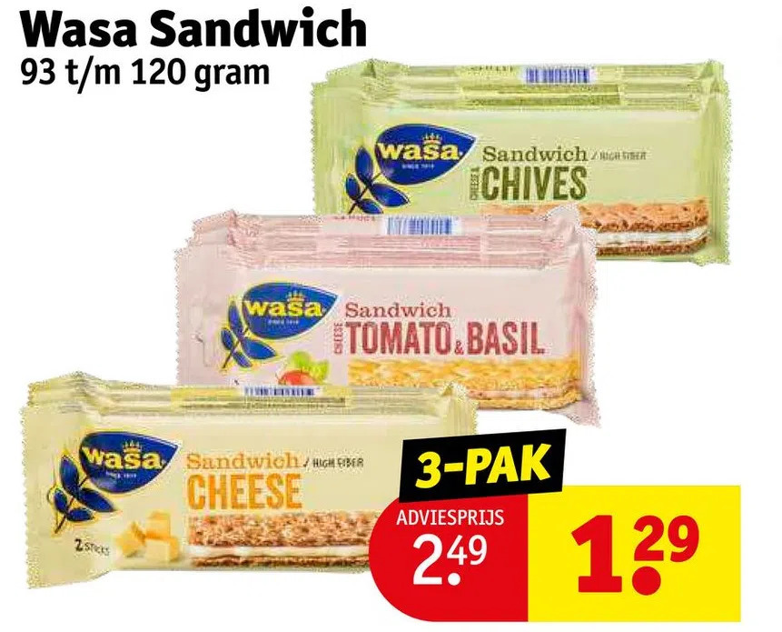 Wasa sandwich aanbieding bij Kruidvat
