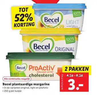 Lidl Becel plantaardige margarine aanbieding