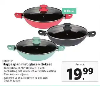 Lidl Hapjespan met glazen deksel aanbieding