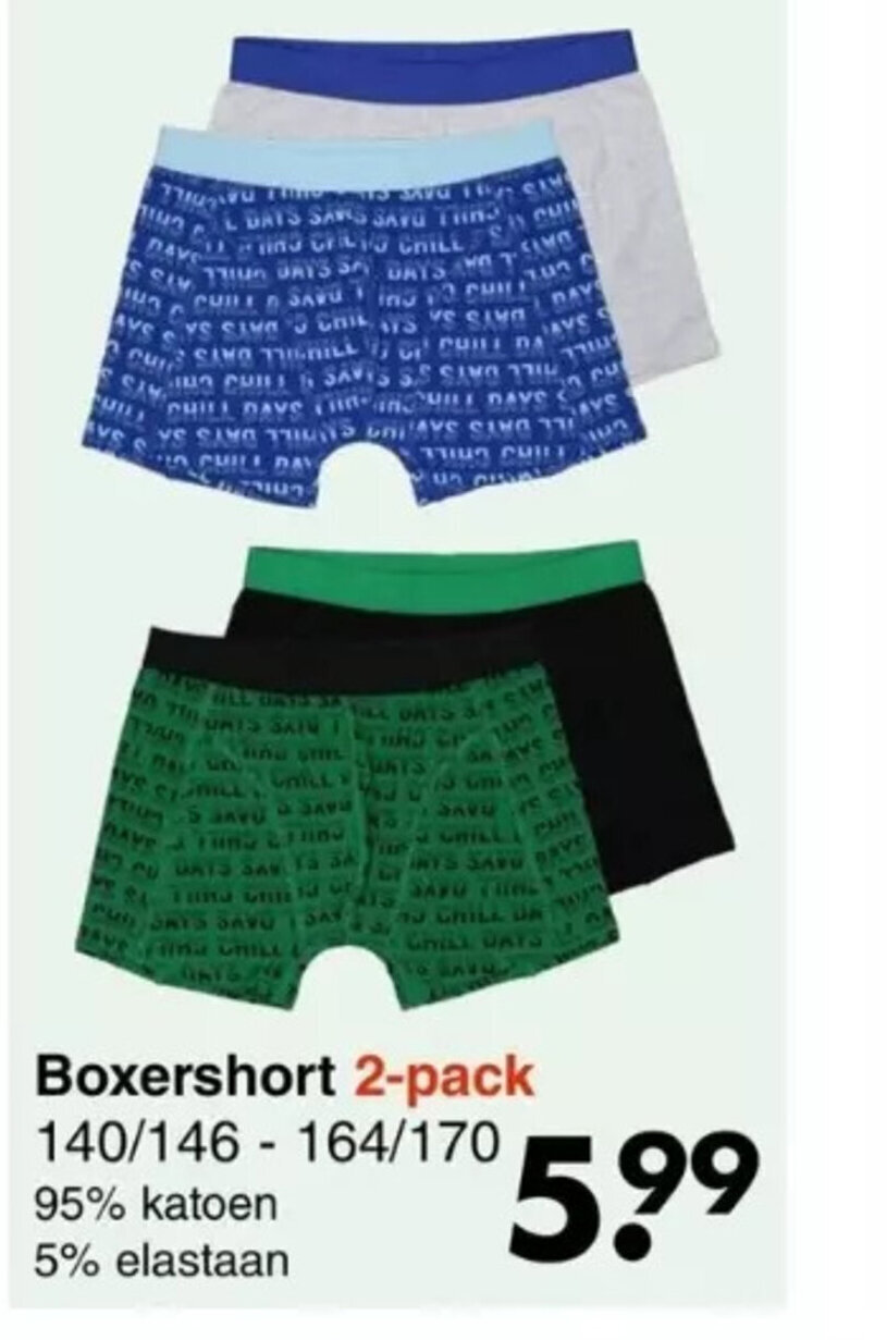 Wibra Boxershort 2-pack aanbieding