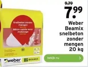 GAMMA Weber beamix snelbeton zonder mengen aanbieding