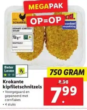 Lidl Krokante kipfiletschnitzels aanbieding