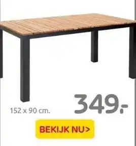 Praxis Central park tuintafel limoux aluminium. teakhout. aanbieding