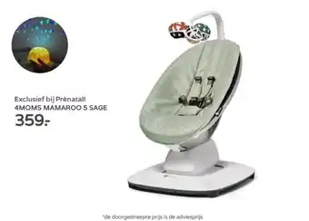 Prenatal Exclusief bij prénatal! 4moms mamaroo 5 sage aanbieding