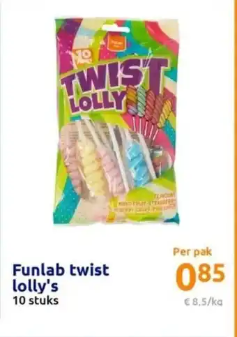 Action Funlab twist lolly's 10 stuks aanbieding