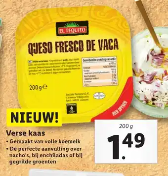 Lidl Verse kaas 200g aanbieding