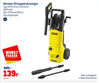 Makro Kärcher K4 hogedrukreiniger Type K4 Premium Universal 1800 watt aanbieding