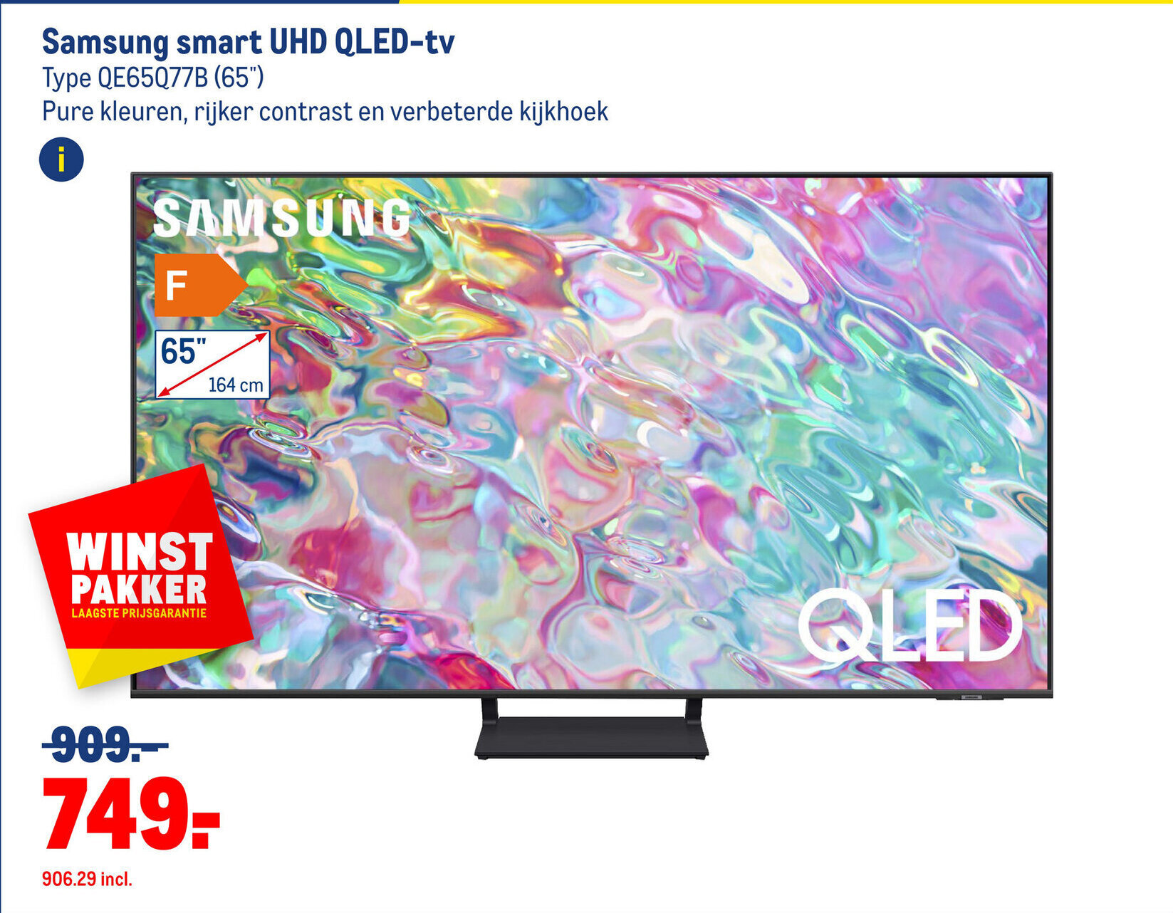 Samsung smart UHD QLEDtv Type QE65Q77B (65") aanbieding bij Makro
