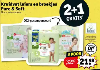 Kruidvat Kruidvat luiers en broekjes pure & soft aanbieding