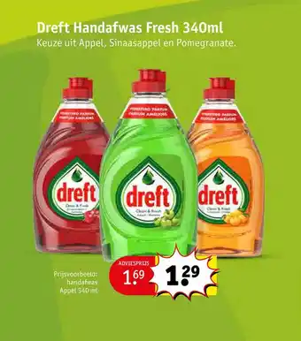 Kruidvat Dreft handafwas fresh 340ml aanbieding