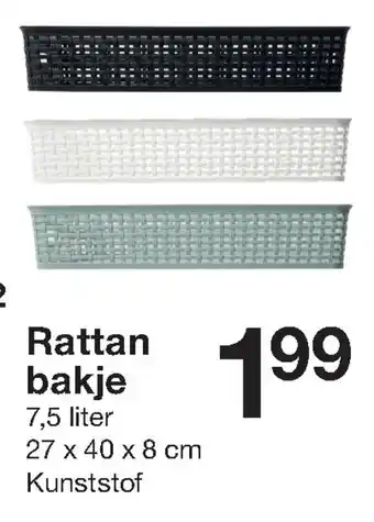 Zeeman Rattan bakjes 27*40*8cm 7.5L aanbieding