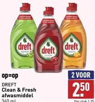 ALDI Dreft clean & fresh afwasmiddel 340 ml. aanbieding