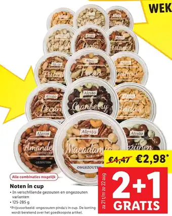 Lidl Noten in cup aanbieding