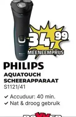 BoXXer Philips aquatouch scheerapparaat s1121/41 aanbieding