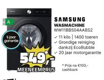 BoXXer Samsung wasmachine ww11bb504aabs2 aanbieding