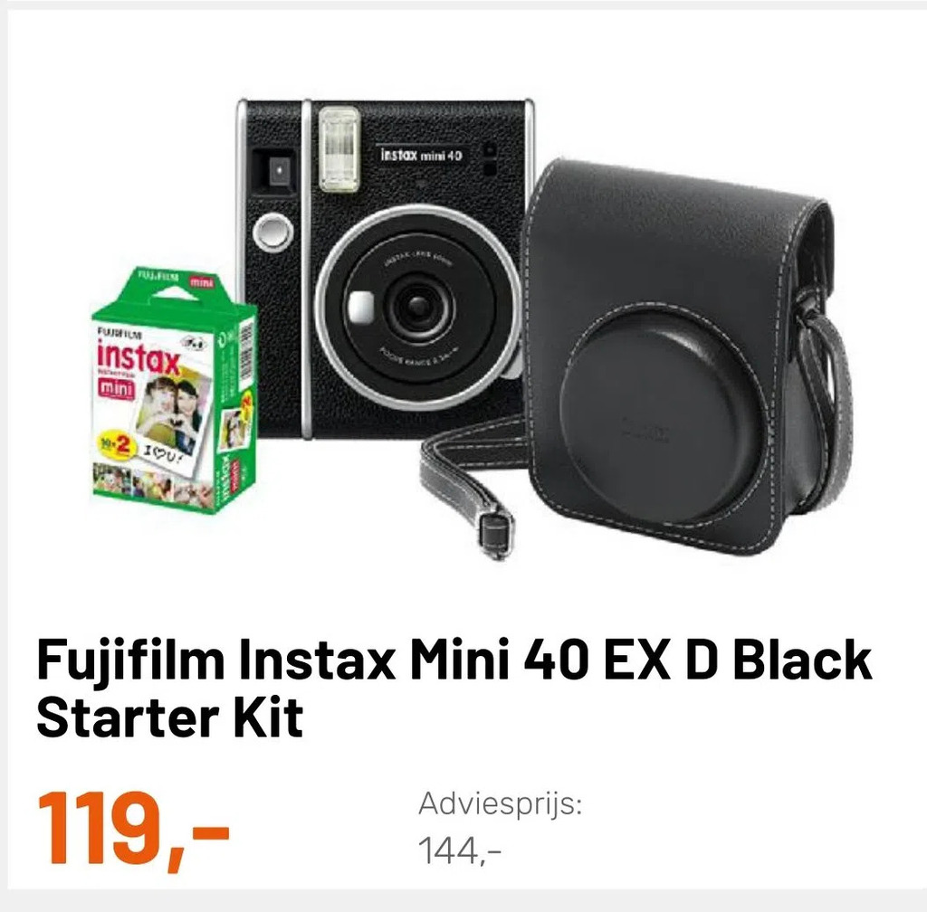 Fujifilm instax mini 40 ex d black starter kit aanbieding bij Kamera ...