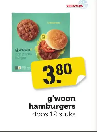 Coop G'woon hamburgers aanbieding