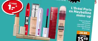 Trekpleister L'oréal paris en maybelline make-un aanbieding