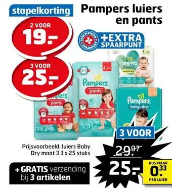 Trekpleister Pampers luiers en pants aanbieding