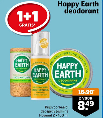Trekpleister Happy earth deodorant aanbieding
