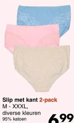 Wibra Slip met kant aanbieding