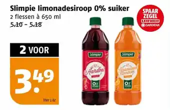 Poiesz Slimpie limonadesiroop 0% suiker aanbieding