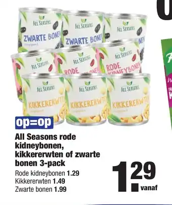 ALDI All Seasons Rode Kidneybonen 3-pack aanbieding