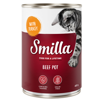 Zooplus 6x400g rundvleesstukjes met kalkoen smilla kattenvoer aanbieding