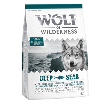 Zooplus 1kg 'deep seas' met haring wolf of wilderness hondenvoer aanbieding