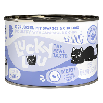 Zooplus 6x200g lucky lou lifestage sterilized gevogelte kattenvoer nat aanbieding