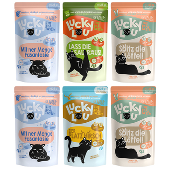 Zooplus 6x 125g lucky lou adult mix natte kattenvoer aanbieding