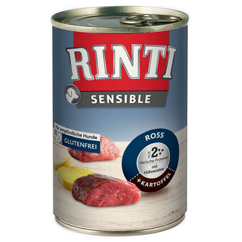 Zooplus Rinti sensible 6 x 400 g - rund, kippenlever en aardappel aanbieding