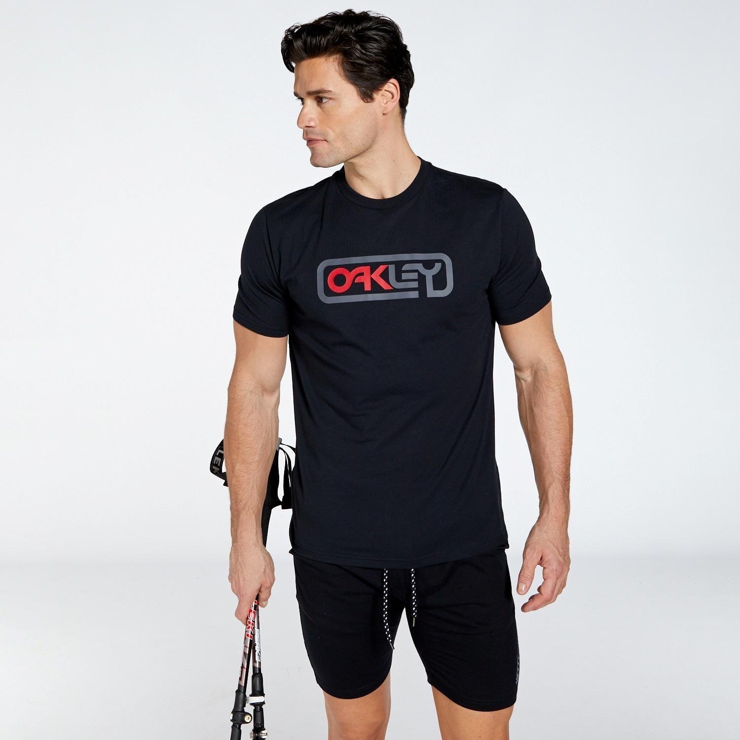 Perry Sport Oakley oakley locked in b1b outdoorshirt zwart/grijs heren aanbieding