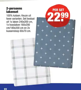 ALDI 2- Persoons Lakenset per set aanbieding