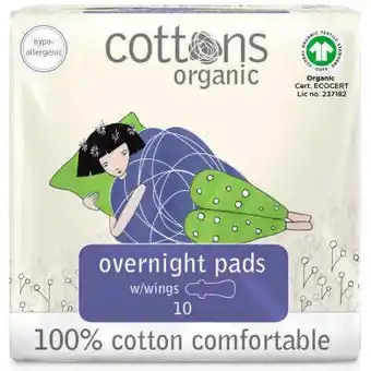 Vitamins Cottons maandverband nacht 10 stuks aanbieding