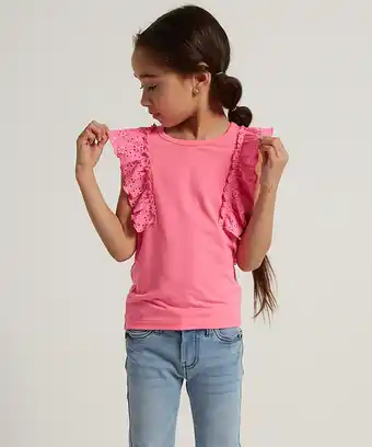 terStal Meisjes singlet met kanten ruches roze in maat aanbieding